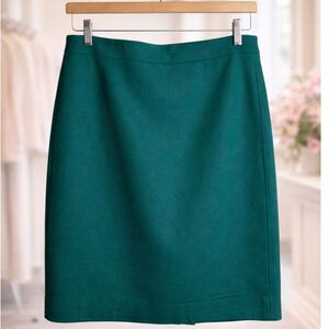 J. Crew NWT Wool Pencil Skirt 14 Porcelain Green Lined Career Quiet Luxury